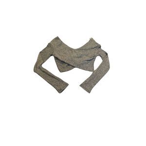 Lani California Ribbed Long Sleeve Crop Top NWT size L